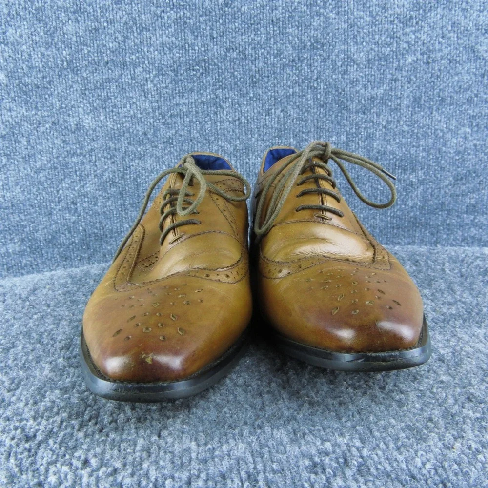 Bar III Royale Wingtip Men Brogues Shoes Size 10 Medium‎ Brown Leather Lace Up